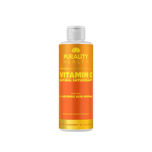 [BRSWGZICCEGWOHT7] PURALITY HEALTH Vitamin C Liquid Supplement 1000mg per Serving, Micelle Liposomal Enhanced Absorption, Non-GMO, Gluten Free, Vegan, 15 Day Supply