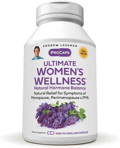 [BRSWGZTYAUFBA2TL] ANDREW LESSMAN Ultimate Women’s Wellness 360 Capsules - Naturally Relieves Menopause Symptoms, PMS, Perimenopause with Soy Isoflavones, EGCG, Cranberry, Indole-3-Carbinol. Easy to Swallow Capsules