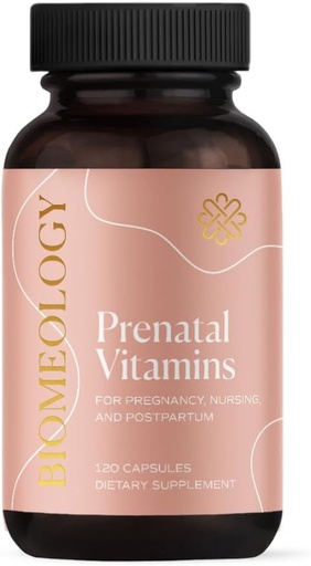 [BRSROGQ5B4MAI23F] Prenatal Vitamins - Methylated Pregnancy Multivitamin with Bioavailable Nutrients – Mom & Baby Nutrition, Fetal Development w Methylfolate, Choline, Zinc, Vitamin D (120 Capsules)