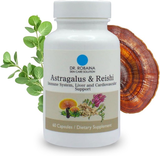 [BRSWY2QEBYDRUHLO] Dr. Robaina Astragalus & Reishi Capsules – Immune, Liver & Cardiovascular Support – High-Potency Herbal Blend – Vegan, Non-GMO, Made in USA, 60 Capsules