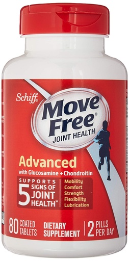 [BRSWIZQLDEMG2GYZ] Schiff Move Free Advanced, Joint Health Supplement with Glucosamine and Chondroitin, 80 Count