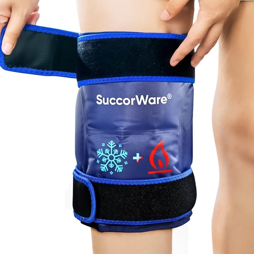 [BRSROCACDMIAA3D6] Knee Ice Pack Wrap for Injuries Reusable - Hot & Cold Gel Bags for Leg, Back, Shoulders, Arms, Elbow Injuries, Pain Relief, Swelling, Knee Replacement Surgery（Navy Blue）