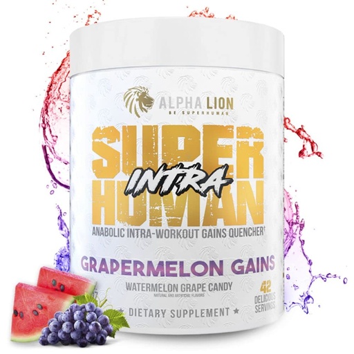 [BRSW2YLQAENAACTK] ALPHA LION Superhuman Intra Workout Powder for Men & Women, Amino Acids Drink, Muscle Recovery Supplement, BCAA Powder, Electrolytes & Hydration Mix (42 Servings, Watermelon Grape Candy Flavor)