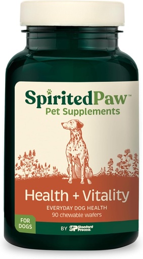 [BRSROAL5PMCBG3DL] Spirited Paw Health + Vitality for Dogs - Pet Supplement for Immune System, Coat, Liver Health & More - Dog Multifunctional Support with Choline, Calcium, Zinc, & Vitamins D and A - 90 Chewable Wafers