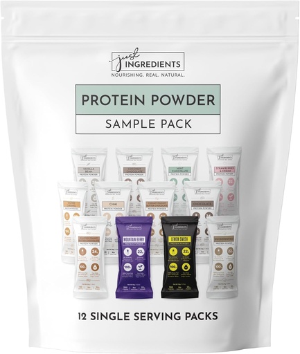 [BRSRAHQYCEFQE23P] Protein pulver Lavet med 100% Grass Fed, Ikke Denatureret Whey Budding 124; Fire forskellige proteinkilder fra økologiske hele fødevarer Ingredienser; 12 Servering Budding 124; 22g Protein (12 Servere, Sample Variety Pack)