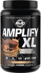 PMD Sports Amplify XL Premium Whey Protein Supplement Hydro Greens Blend - Glutamine and Whey Protein Matrix with Superfood for Muscle, Strength and Recovery - Peanut Butter Cup (24 Servings)