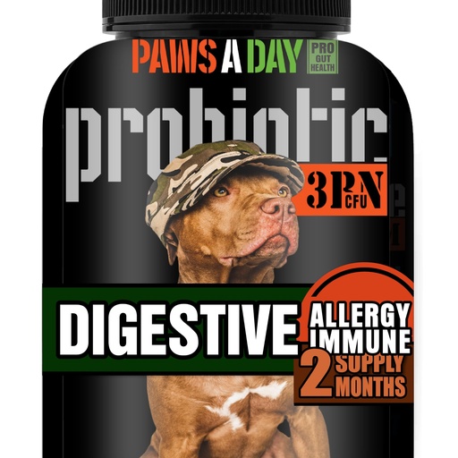 [BRSROGAFC4PB63D2] Army Soldier Owned Dog Probiotics for Yeast, Itchy Skin & Itchy Ears, Dog Allergy Relief, Digestive Health, Occasional Diarrhea & Immune Support, 3 Billion CFU, 60 Yummy Chewables