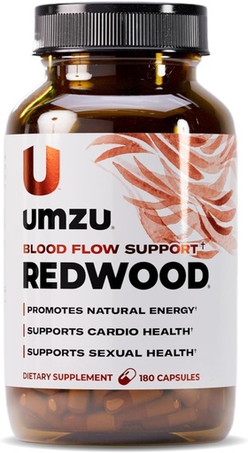 [BRSWYYIPAV7GAF34] UMZU Redwood Blood Flow Oxid dusnatý Dodatok pre mužov a ženy, krvný tlak, Cirkulácia, Výdrž, Energia (30 dní Zásobovanie 180 Kapsule)