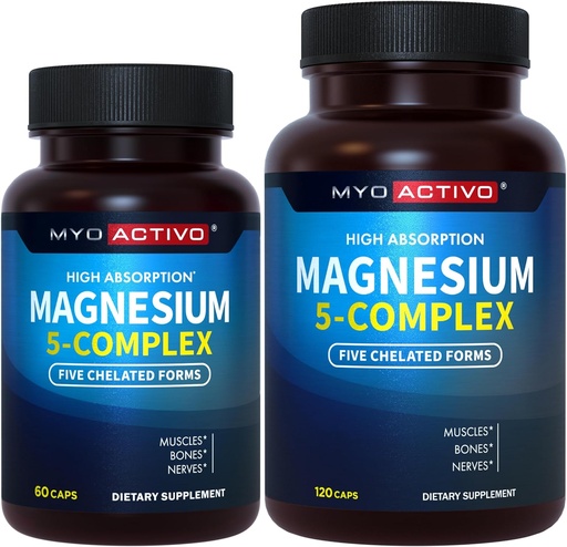 [BRSROHYTO56Q4EIZ] 60ct + 120ct - MyoActivo 5-in-1 Magnesium Complex - High Absorption - Chelated Magnesium