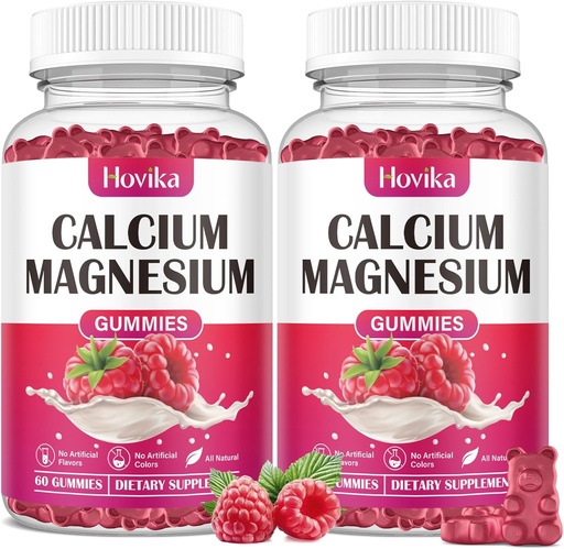 [BRSROCQNB4BWA2Y3] Calcium Magnesium Zinc Gummies-Calcium Magnesium 2:1 Ratio with Vitamin D3, K2, B6, B12 for BoneStrength, Muscle Function & Nerve Health, Extra Absorption Formula, Vegan, Raspberry Flavor 120 Gummies