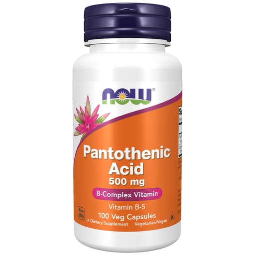 [BRSWIY32BQMBQA3M] NOW Foods Supplements, Pantothenic Acid (Vitamin B-5) 500 mg, B-Complex Vitamin, 100 Capsules