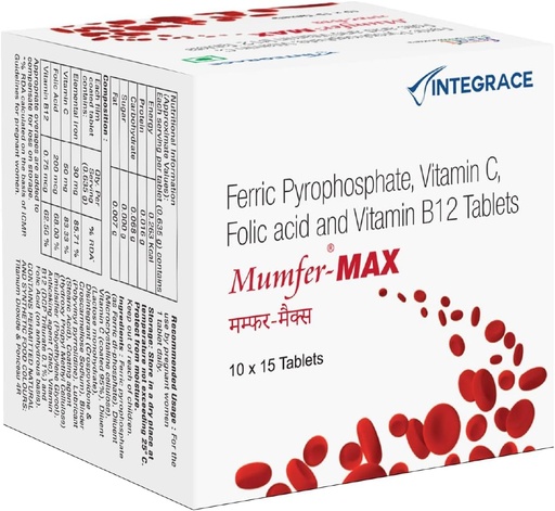 [BRSROGQPB4HRGH3B] Nutranix TNA 150 Tablets | Iron, Folic Acid Supplement, Vitamin C & Vitamin-B12 | and Energy