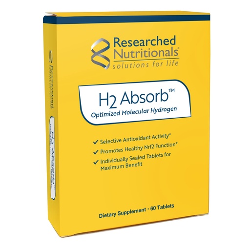 [BRSROYA6BAHWAGQY] Researched Nutritionals H2 Absorb Molecular Hydrogen Tablets - Instant Hydrogenated Water & Antioxidant Supplement - Rejuvenating Drink to Promote Energy & Healthy Aging (60 Tablets)