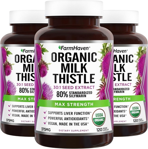 [BRSRM2T3BEJR4AIU] FarmHaven USDA Organic Milk Thistle Κάψουλες 