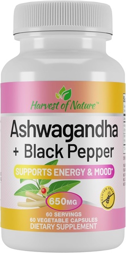 [BRSRA235BEJRU3LH] Harvest of Nature Happy Calm Ashwagandha & Black Pepper