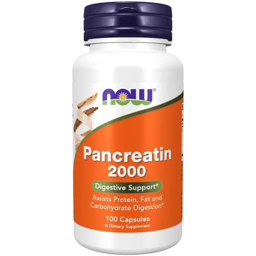 [BRSWIYYPOMNWGCDU] NOW Supplements, Pancreatin 10X 200 mg with naturally occurring Protease (Protein Digesting), Amylase (Carbohydrate Digesting), and Lipase (Fat Digesting) Enzymes, 100 Capsules