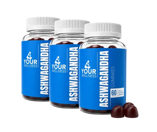 [BRSRAGAFA4IGK3TG] Ashwagandha Gummies with KSM-66 & Lion’s Mane Mushroom - Adaptogen Supplement with Vitamin D, Lemon Balm & Ginger, Vegan Non-GMO Gluten Free, Kosher, 90 Day Supply, 180 Count, 3 Pack