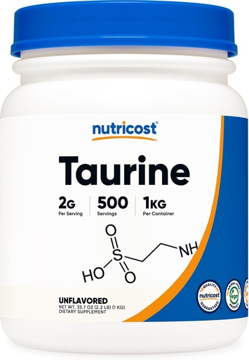 [BRSWKHYYAQOBEE35] Nutricost Taurine Powder (1KG) - 500 Servings