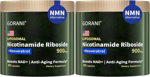 [BRSRAGQ6PIFBOCIU] Gorani NAD+ Supplement 900MG, Nicotinamide Riboside, Liposomal Resveratrol, Quercetin (2)