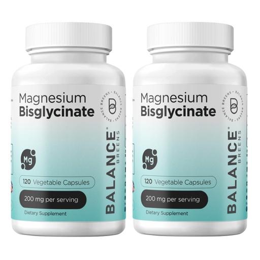 [BRSROGILDIBQ22AZ] Balancebreens Magnesium Glycinate 200mg - Magnesium Bisglycinate Chelated Supplements for High Absorption - Non GMO and Gluten Free Gentle on Stomach for Restful Sleep and Muscle Support, 120 Count