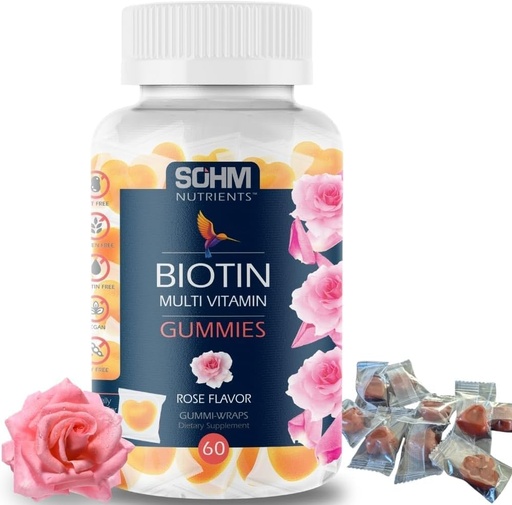 [BRSRAFLYCIFQAHL6] SoHM Biotin Gummies, Biotin Gummies for Healthy Hair, Skin and Nails - Multivitamin Gummies for Dewasa, Suppliments for Men, Women
