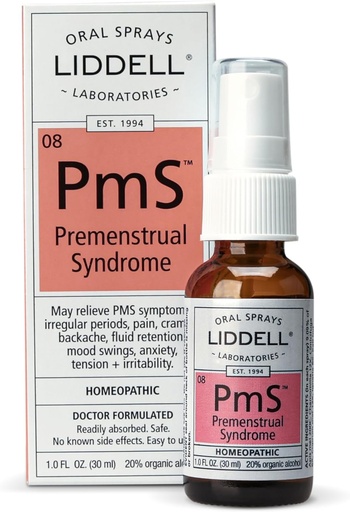 [BRSWIY35OEAGIDQV] Liddell PMS - Spray oral homeopático natural - pode ajudar com problemas associados com o desconforto muscular do período, balanços de humor e desconforto de costas - 1.0 fl. Oz