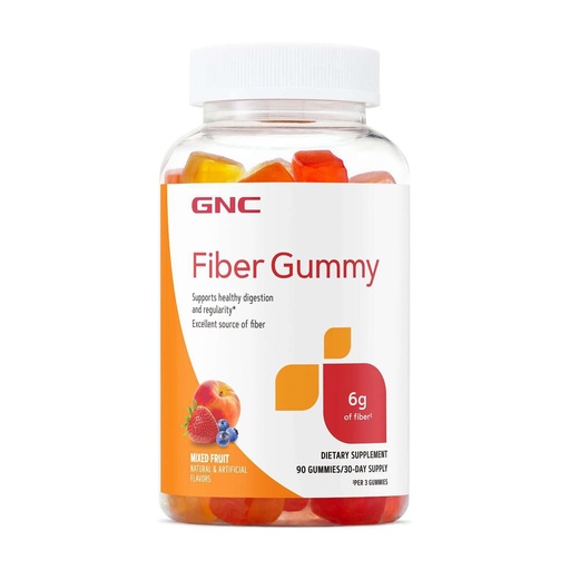 [BRSRMCA5PNYWEHT2] GNC Fiber 6g Gummy | Supports Healthy Digestion & Regularity | Mixed Fruit | 90 Count