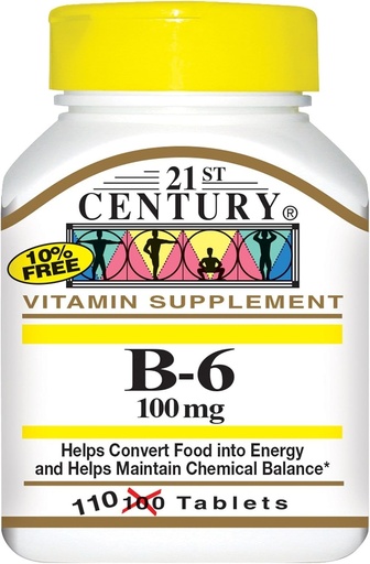 [BRSWG233BAAQK3A4] 21st Century B-6 100 mg - 110 Tablets, Pack of 6