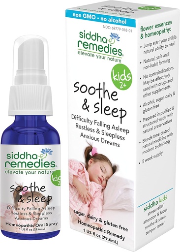 [BRSWIHQEO54G2DY7] Siddha Remedies Sooth & Sleep for Kids | Sleep Aid for Kids - Treats Difficulty Letting Go, Falling Asleep, Bad Dreams, Restlessness, Nightmares | Homeopathic Non GMO - Free of Alcohol, Sugar, Gluten