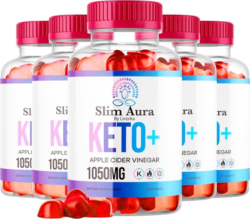 [BRSRAHAOOF7BED3U] (5 Pack) Slim Aura Keto ACV Gummies - Official Slim Aura Keto Plus Apple Cider Vinegar 1050MG Advanced Formula Gummys, All Natural Premium Formula, Slimaura Gomitas Reviews, 300 Gummies for 5 Months