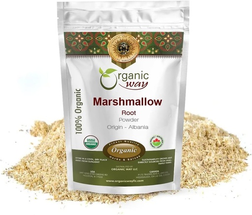 [BRSRMCATA4MRGGTF] Organic Way Marshmallow Root Powder (Althaea Officinalis) - Herbal Tea | European Wild-Harvest | Organic & Kosher Certified | Vegan, Non GMO & Gluten Free | USDA Certified | Origin - Albania (2Oz.)