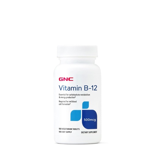 [BRSWYZT4BYFA4CTV] GNC Vitamin B-12 500mcg, Supports Energy Production, 100 Tablets