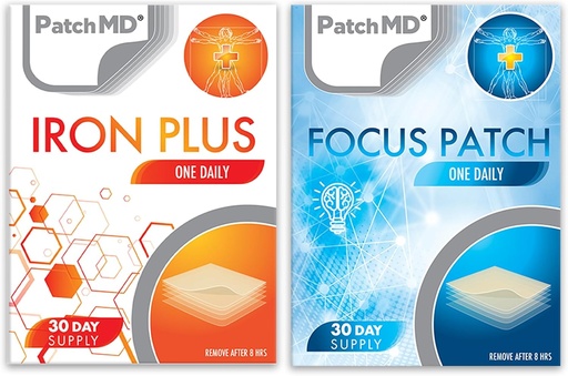[BRSRA2T5OZ7RO3TA] Iron Plus & Focus Topical Patch Bundle - 30 Days Supply