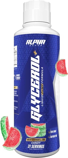 [BRSRAADQCUAWKFI4] Alpha Supps Glycerol+ Liquid Pump Formula - Stim-Free Liquid Glycerol and Citrulline High-Performance Supplement for Enhanced Muscle Pumps, Hydration, & Endurance (31 Servings, Watermelon Candy)