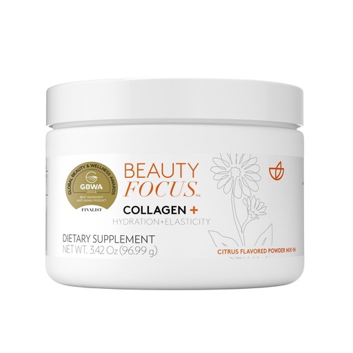 [BRSRMEIYCFYAI3YU] Beauty Focus Nu Skin Collagen+ Powder Mix-in | Citrus-Flavored Collagen Peptides with Lutein & Acerola Cherry | Supports Skin Elasticity, Tone & Texture | 30 Servings