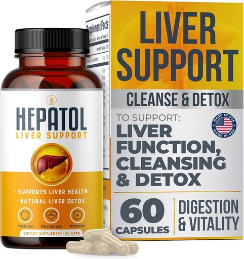 [BRSRMBIZCEFBSDL4] Liver Cleanse Detox - Herbal Liver Supplement with Turmeric; L-Cysteine Detox Support Liver Health; Healthy Digestion - Liver Support Detox Cleanse Supplements - 60 Ct (1)
