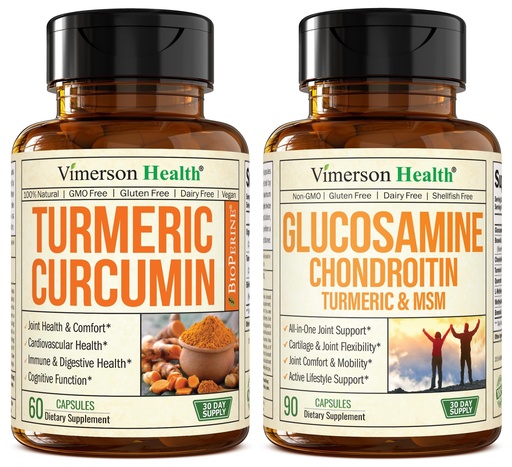 [BRSWYAADAF7A2G33] Turmeric Curcumin with Black Pepper Extract & Glucosamine Chondroitin MSM Joint Support Supplement