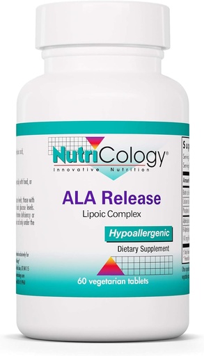 [BRSWIYILOUPACADC] Nutricology ALA Release - Alpha-Lipoic Acid Complex, R-Alpha-Lipoic, Biotin, Calcium, Nutritional Supplement, Vegetarian Tablets - 60 Count