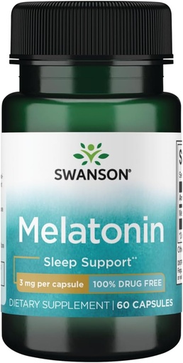 [BRSWIZT2BAPQEAIV] Swanson Melatonin 3 mg - 60 capsules