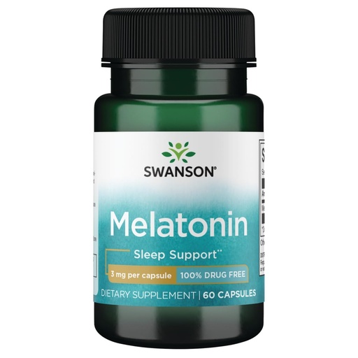 [BRSWIZT2BAPQEAIV] Swanson Melatonin 3 mg - 60 capsules