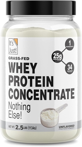 [BRSROAQFOR5WK2DO] Hanya saja! - 100% Konsentrat Whey Protein, Grass Pavity Dihiasi, Dibuat di Australia, RBST / rBGH Hormone Bebas, Premium WPC- 80, Tidak Ditambahkan Flavors (Grass- Fed Unflashed, 2.5 Pound)