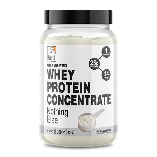 [BRSROAQFOR5WK2DO] It's Just! - 100% Whey Protein Concentrate, Grass-Fed Pasture Raised, Made in Australia, RBST/rBGH Hormone Free, Premium WPC-80, No Added Flavors (Grass-Fed Unflavored, 2.5 Pound)