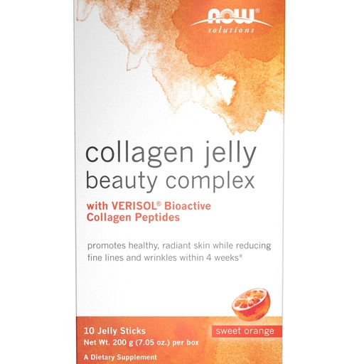 [BRSROYI6B4AWKC32] Now Foods Solutions, Collagen Jelly Beauty Complex, Sweet Orange Flavor, 10 Jelly Sticks