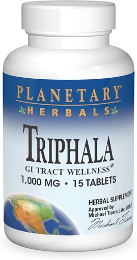 [BRSWIY37OUDAADLG] Triphala Internal Cleanser 1000mg Planetary Herbals 15 Tabs