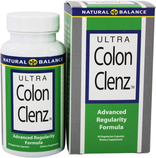 [BRSWIYQIBYHAIH32] Natural Balance Ultra Colon Clenz | 하룻밤 숙박비의 허브 클렌징 및 정기식 포뮬러 | 60 VegCaps, 60 Serv.