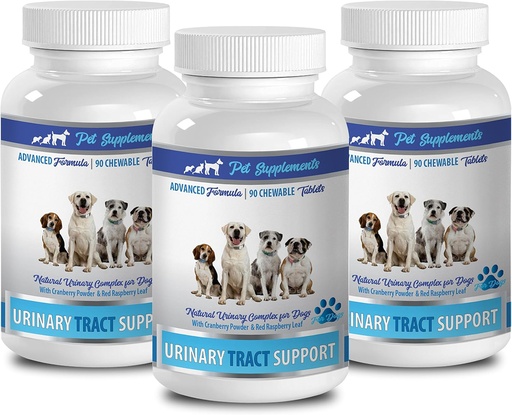 [BRSWGBIOCIDWKALX] kidney bladder relief dog - DOG URINARY TRACT SUPPORT - NATURAL CRANBERRY SOLUTION - BLADDER HEALTH - VET RECOMMENDED - dog cranberry supplement powder - 3 Bottle (270 Treats)