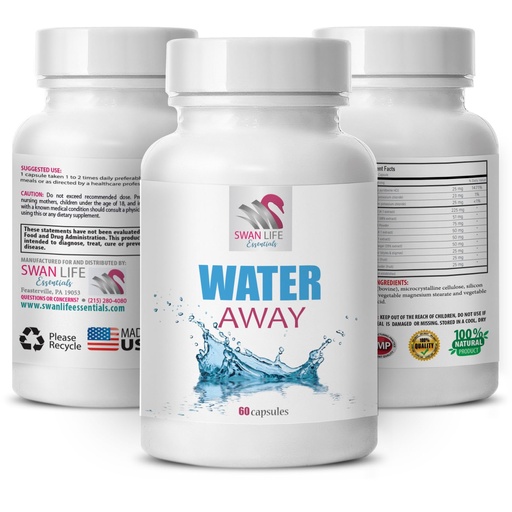 [BRSRAZLYA4MWKG3D] Herbal wellness - WATER AWAY - Diuretic formula, Water support, Natural fluid balance, Diuretic capsules, Herbal fluid balance, Natural support, Water balance supplement 1 Bottle 60 Capsules
