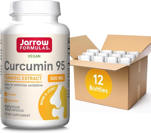 [BRSWGHYNBB6BSALG] Jarrow 공식 Curcumin 95 500 mg, 산화 방지제 지원, 뼈 및 합동 지원 규정식 보충교재, 120 Veggie 캡슐, 120까지 서빙, 12의 팩
