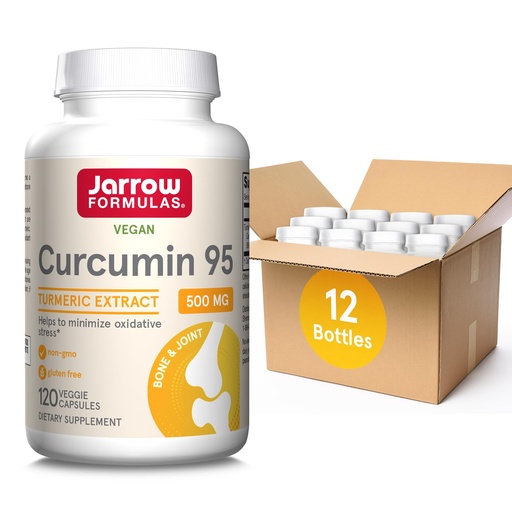 [BRSWGHYNBB6BSALG] Jarrow Formulas Curcumin 95 500 mg,Turmeric Curcumin Extract for Antioxidant Support, Bone and Joint Support Dietary Supplement,120 Veggie Capsules,Up to 120 Servings, Pack of 12